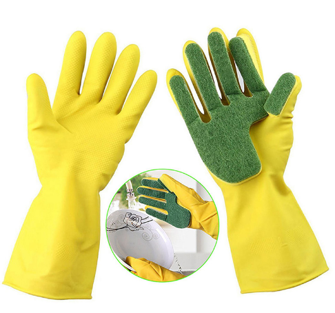 Garden Kitchen Dish Sponge Fingers Rubber Household Cleaning Gloves for Dishwashing - Minihomy