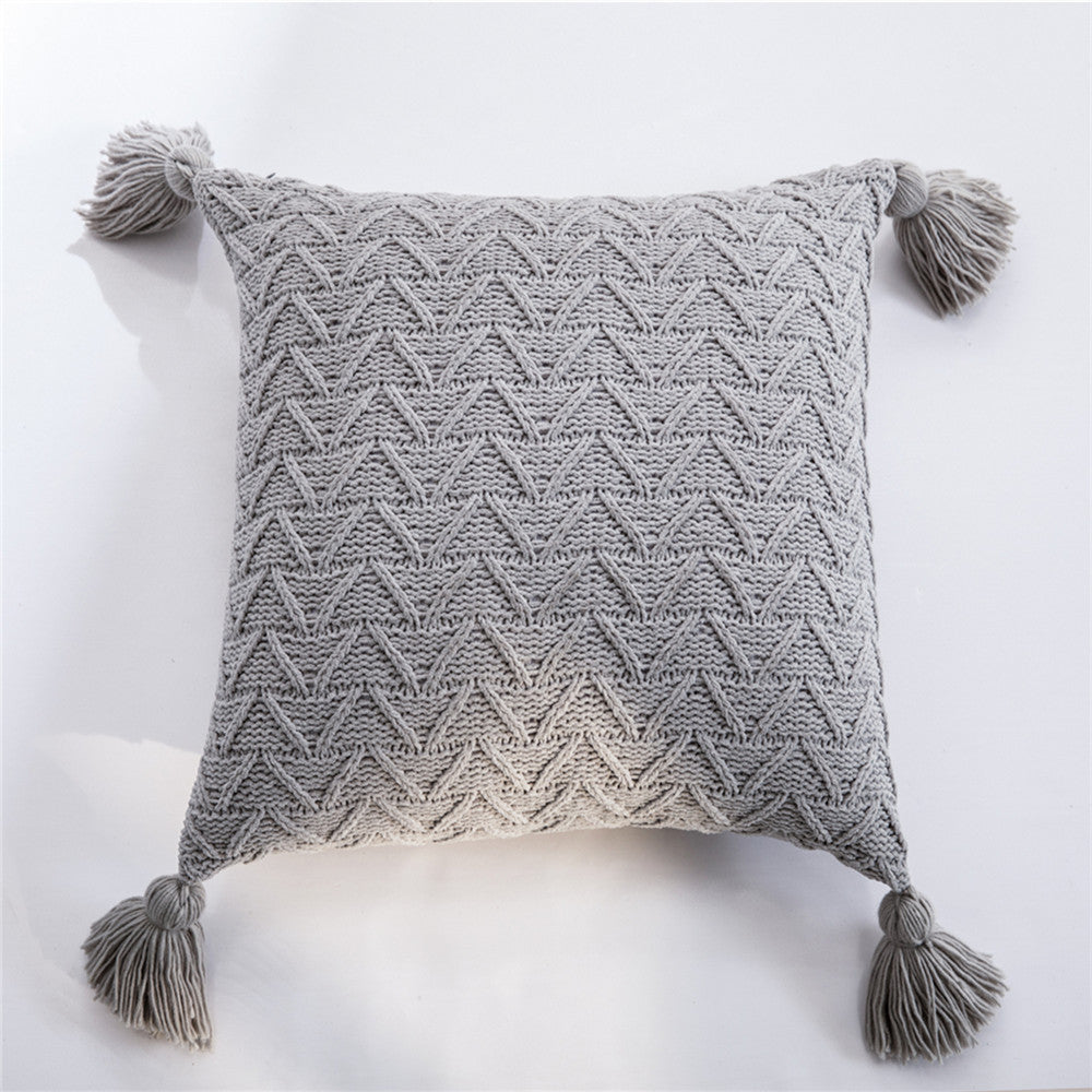 Chenille knitted quilted pillowcase - Minihomy