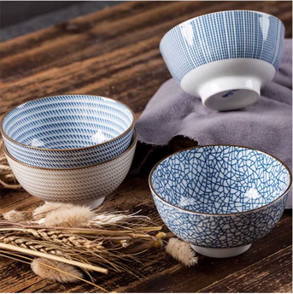 Japanese Inspired Porcelain Bowls (4-Set) - Minihomy