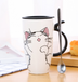 Large 600 ml Cute Ceramic Cat Mug - Minihomy