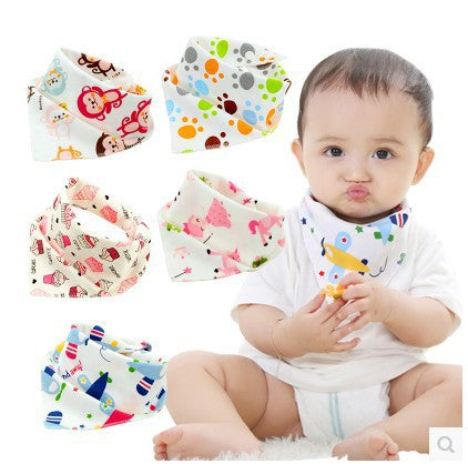 Baby Bibs Waterproof Triangle Cotton Cartoon Child Baberos Bandana Bibs