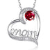 MOM Heart Claw Necklace with Zircon - Minihomy