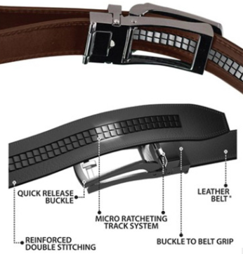 Men's Leather Belt with Fake Pin Buckle - Comfortable & Stylish