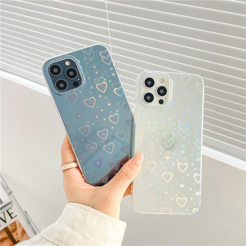 Laser Colorful Love Mobile Phone Soft Case