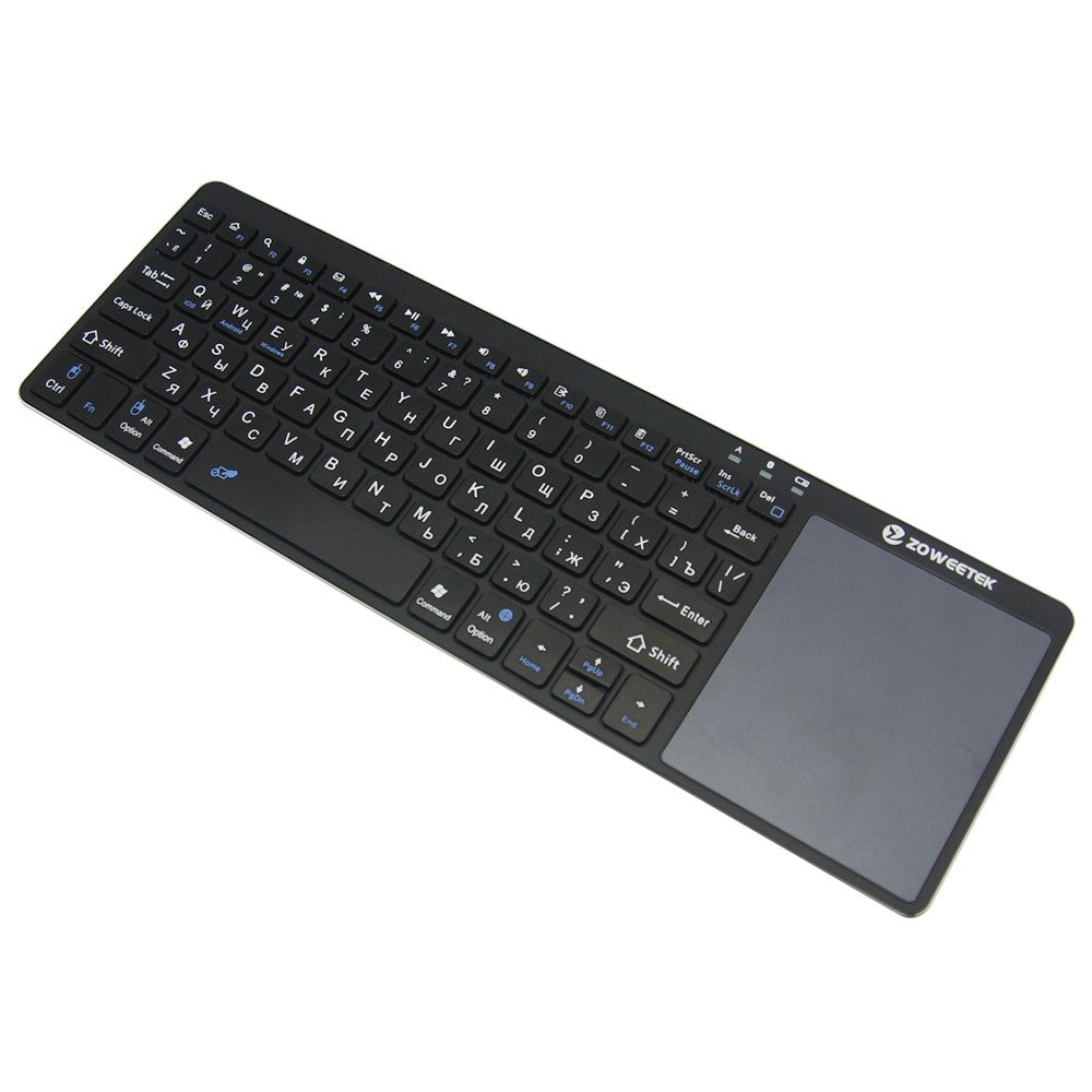 Zoweetek k12bt-1 Mini Wireless Bluetooth Keyboard Russian English Spanish Touchpad For Smart Tv Box Pc Android Phone Pad - Minihomy