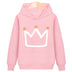 Crown hooded plus velvet sweatshirt - Minihomy