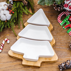 4Pcs Christmas Tree Ceramic Plates - Minihomy