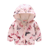 Hooded jacket with print pattern for kids