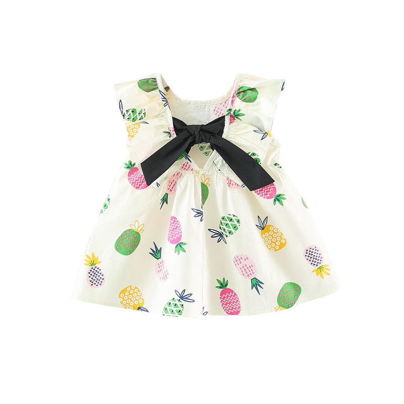 Pineapple print baby dress