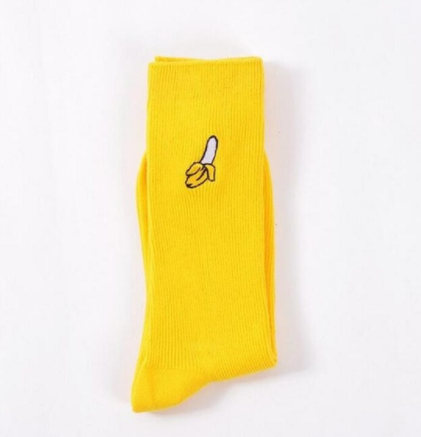 Cute Cartoon Fruit Print Avocado Banana Cherry Peach Girls Socks