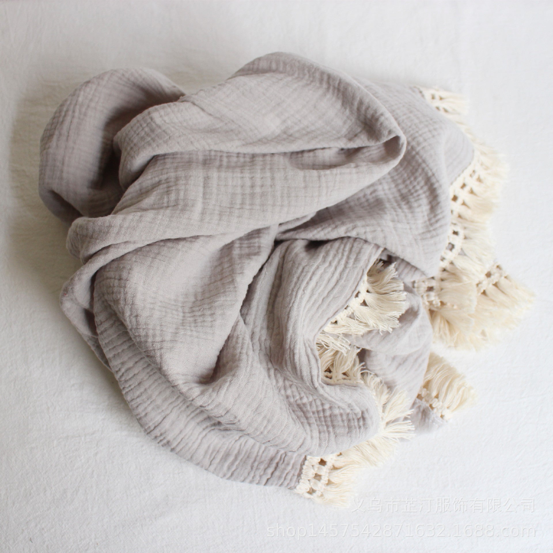 Baby Cotton Double Yarn Tassel Bath Towel