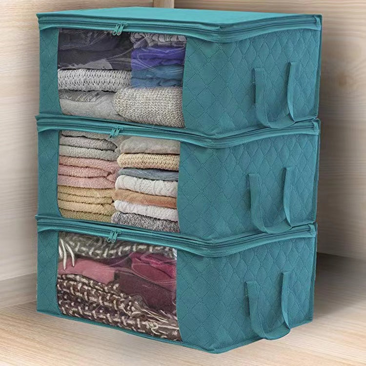 3-Ply Non-woven Fabric Foldable Storage Bag For Quilt And Pillow 49x36x21cm - Minihomy