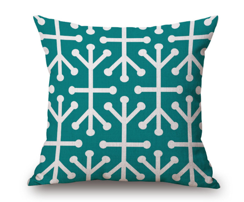 Nordic yellow green geometric print cushion cover - Minihomy