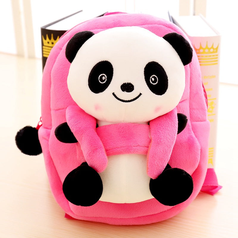 Cartoon panda plush children's school bag - Minihomy