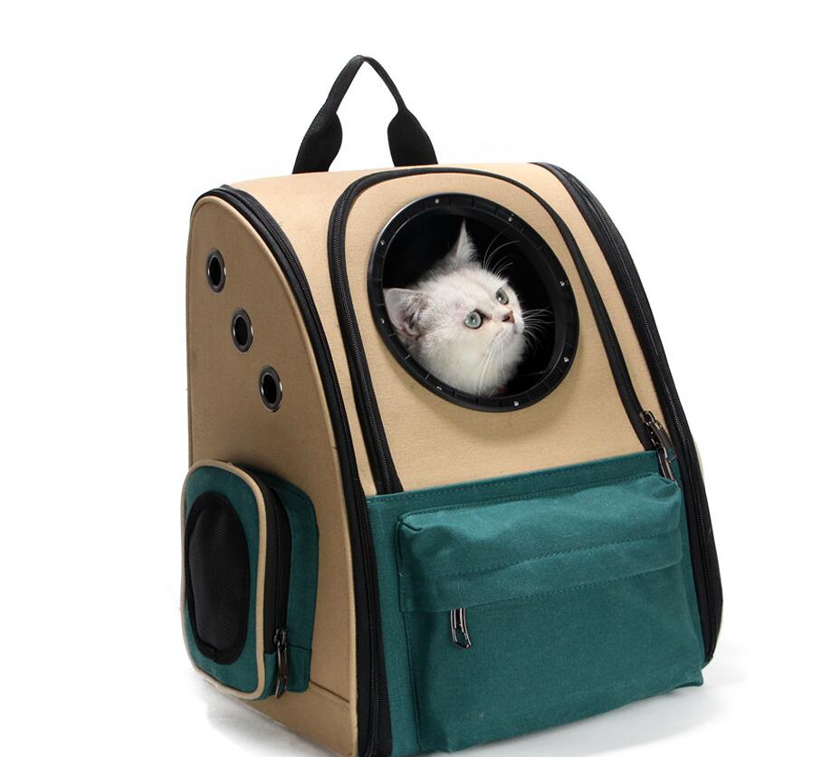 Cat Dog Out Door Portable Backpack Dog Cat astronaut transport travel carrying capsule tote double shoulder canvas bag - Minihomy