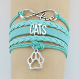 Hand-knitted Cats Animal Paw Charm Bracelet Braided Bracelet - Minihomy