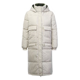 Winter women hooded long warm coats Turtleneck down jacket