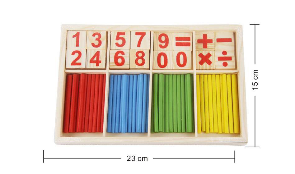 Math Manipulatives Wooden Counting Sticks Intelligence Montessori Math Wooden Color Calculation Education Enlightenment Toy - Minihomy