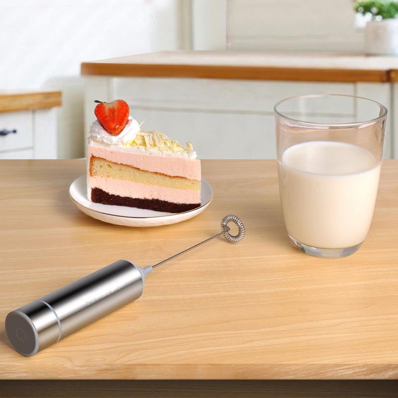 Electric Stainless Steel Handheld Milk Frother Foamer Mixer Coffee Latte Stirrer Egg Beater - Minihomy