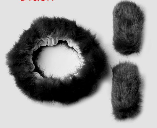 Pure Wool Car Steering Wheel Cover Leather Sheepskin Handle Hand Brake Set Gear Set Three-piece