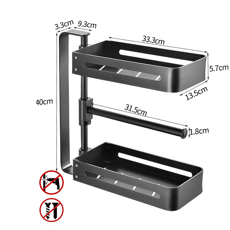 Kitchen Shelf Corner Rotation Seasoning Rack Wall Hanging Rotary Storage - Minihomy