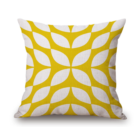 Nordic yellow green geometric print cushion cover - Minihomy