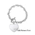 Photo Name Engraved Heart Charm Bracelet For Female Mama Grandma - Minihomy