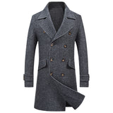 Double-breasted Mid-length Woolen Coat - Minihomy