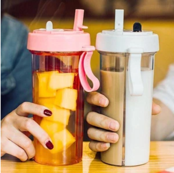 Double Tube Water Bottle: Stay Hydrated on the Go - Minihomy