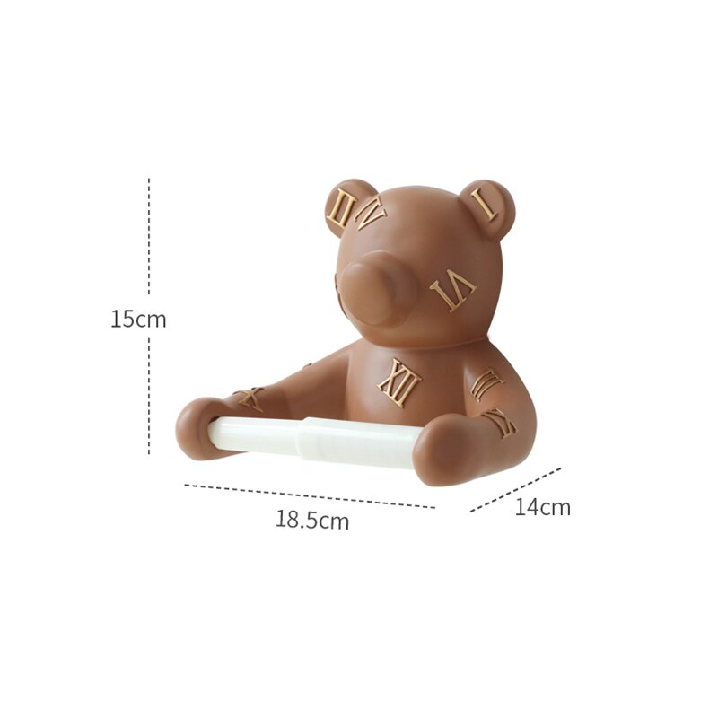 Bear Wall Tissue Box Holder Decor Head Animal State Tissue Roll Toilet Paper - Minihomy