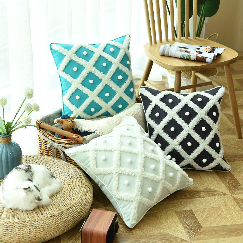 Creative Home Ball Pillow Tufted Moroccan Pillow Elegant Cushion Pillow Case - Minihomy