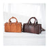 Insts Niche Brown Vintage Handmade Leather Suitcase Bags In Large Capacity Cowhide - Minihomy