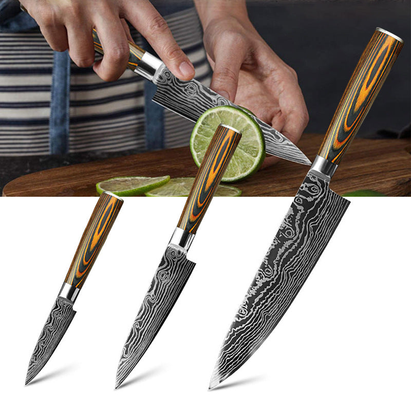 Laser Pattern Knife Fruit Knife Chef Knife Slicing Knife - Minihomy