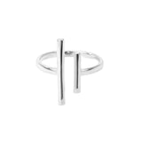 Parallel Bars Simple Ring Stainless Steel Ladies Ring - Minihomy