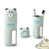 Cartoon Bear Wheat Fiber Travel Mouthwash Cup With Toothbrush Set - Minihomy