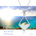 Opal Wave Necklace Sterling Silver Ocean Wave Necklace Created Opal Pendant Ocean Jewelry Beach Gifts for Women