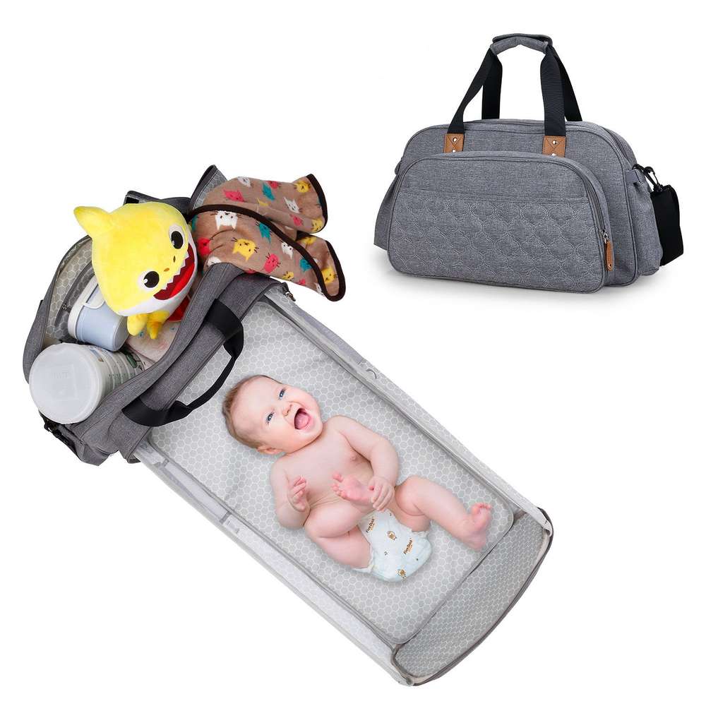 Convertible Baby Diaper Bag Baby Bed Diaper Changing Table Pads for Outdoor Get Organized with Multi-Purpose Travel Baby Bag - Minihomy