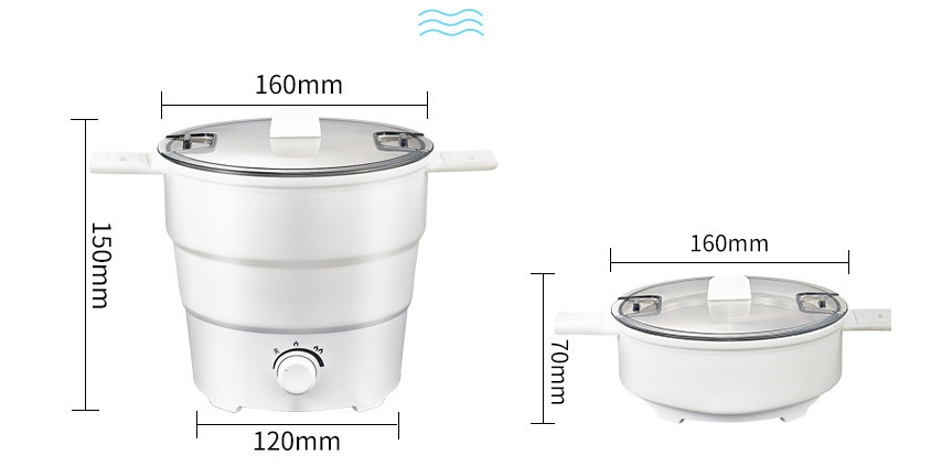 Multifunctional Electric Cooker Mini Noodle Cooker for Student Dormitory Bedroom Travel Folding Cooker Convenient Household Rice - Minihomy