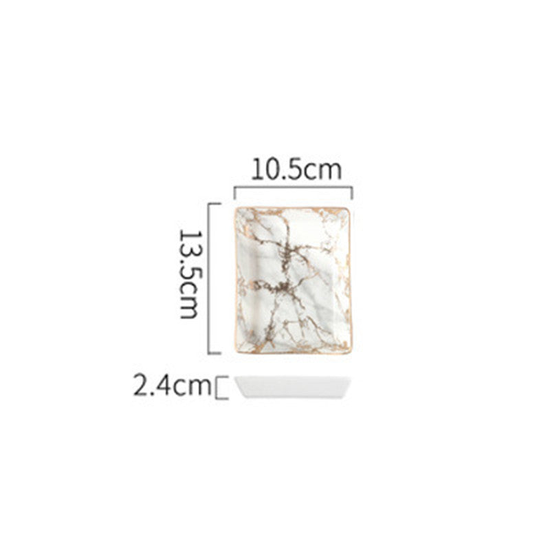 Nordic Ins Marble Pattern Creative Ceramic Tray - Minihomy