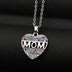 Colorful Mom Cubic Zirconia Heart Necklace Pendant Decoration - Minihomy