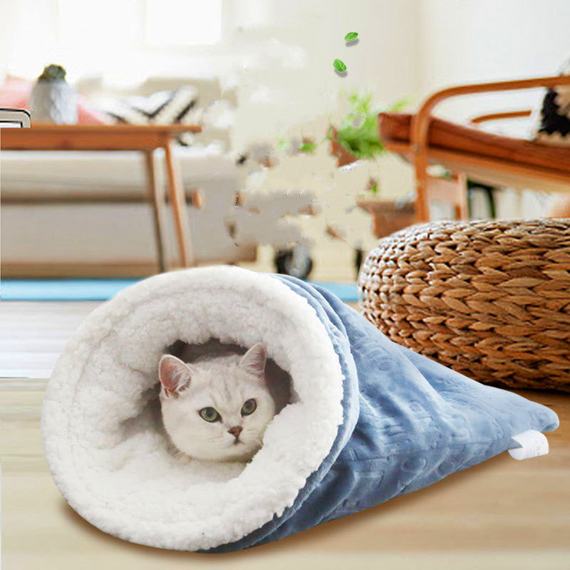 Cat Nest Christmas Plus Soft Nest Cat Sleeping Bag Cat Nest Cat Supplies Pet Four Seasons Universal Cat Mat - Minihomy