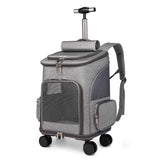 Traveling Cat Backpack With Universal Wheel Trolley Pet Bag