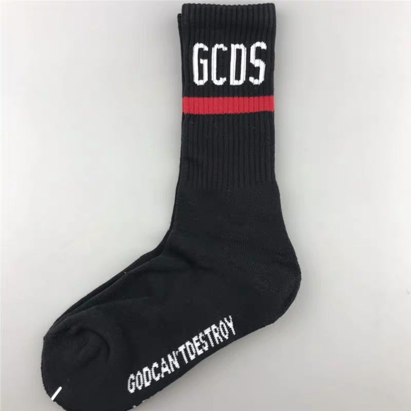 Pure cotton high-top letter socks