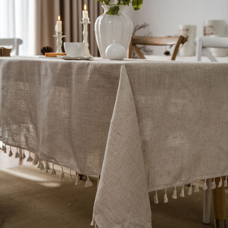 Solid Color Plain Round Tablecloth