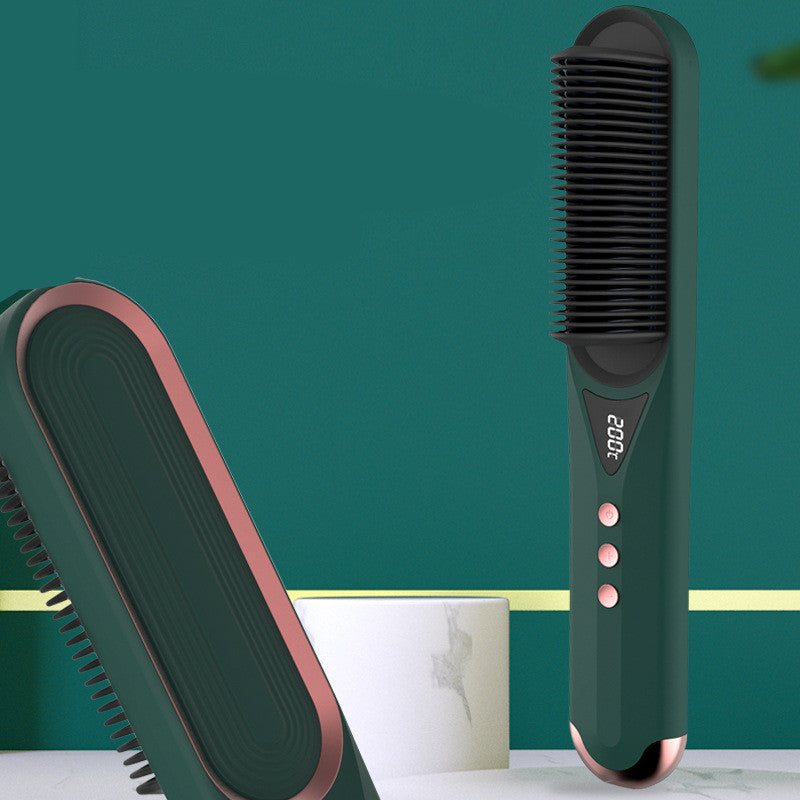 Beard Hair Straightener Brush Hot Comb Curling Iron - Minihomy