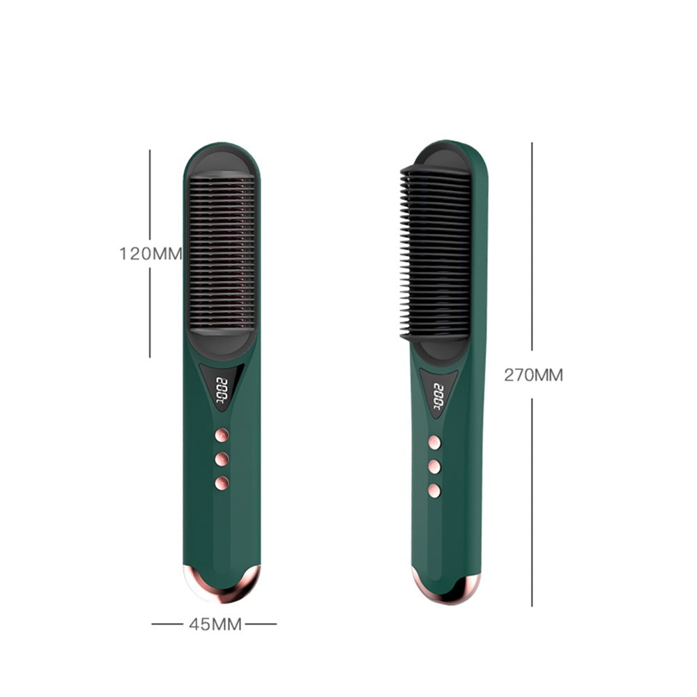 Beard Hair Straightener Brush Hot Comb Curling Iron - Minihomy