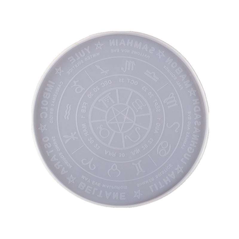 Epoxy Tarot Card Divination Silicone Mold, Constellation Compass Astrology Board Mold Coaster