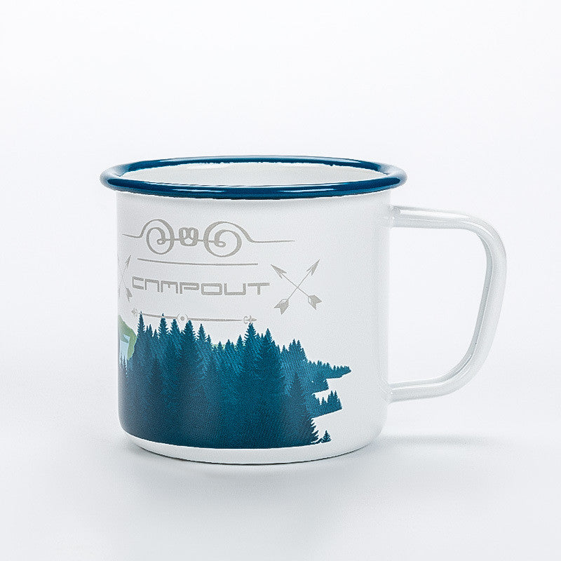 Enamel Camping Mug 300ml Colourful Metal Enamel Coffee Tea Camp Cups Mugs