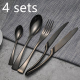 Cutlery Cutlery Stainless Steel Western Tableware Titanium Plated Black Gold