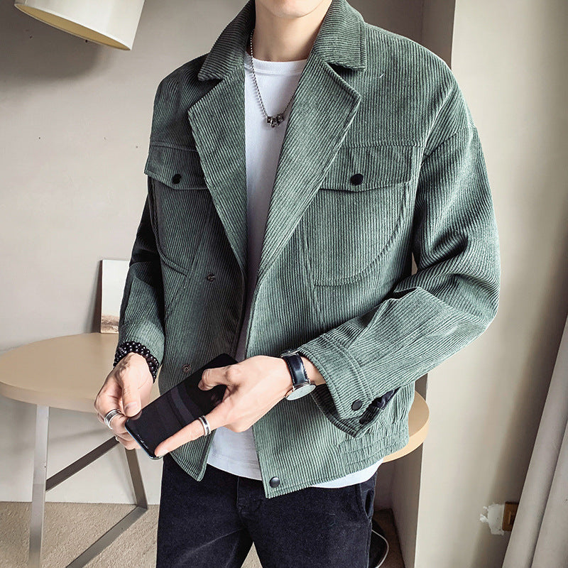 Corduroy Jacket Men's Spring And Autumn Jackets - Minihomy